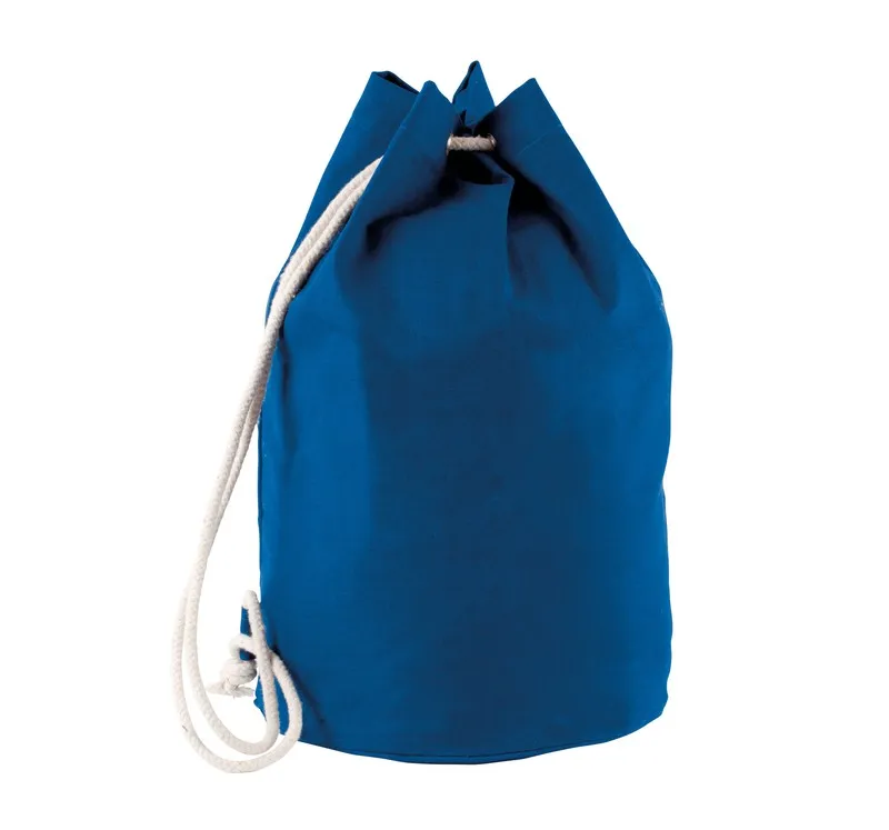 Borsa con coulisse in cotone blu scuro