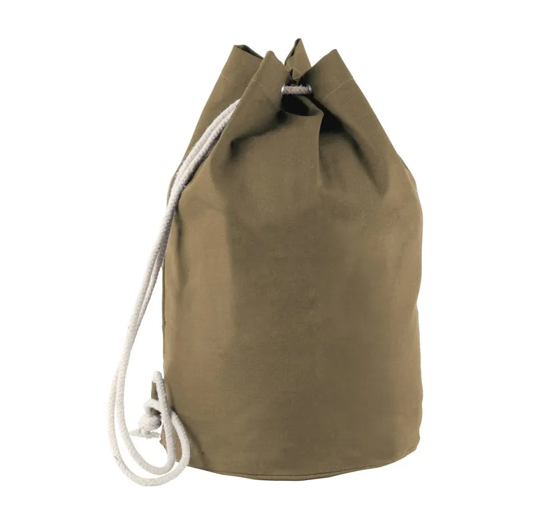 Borsa con coulisse in cotone blu scuro
