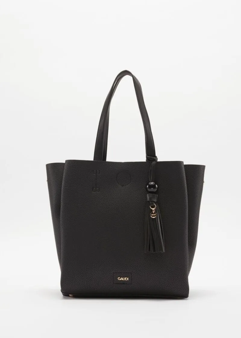Borsa con manici a contrasto colore