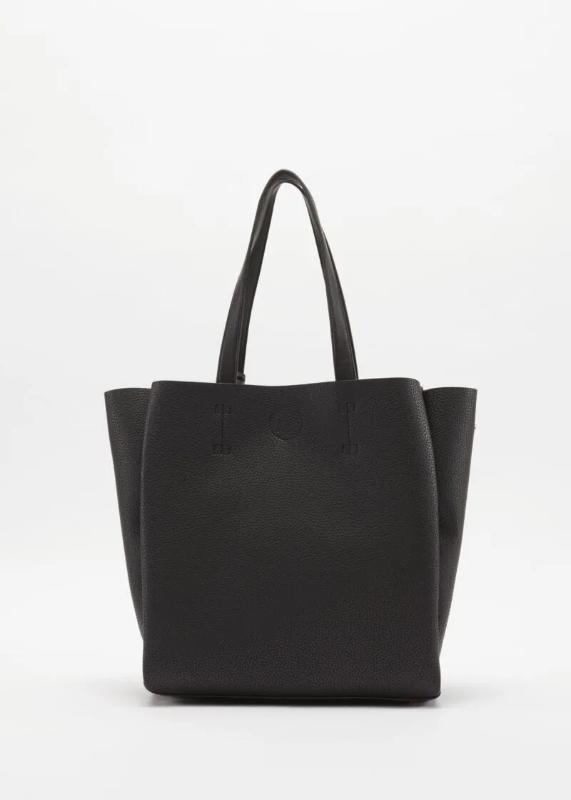 Borsa con manici a contrasto colore