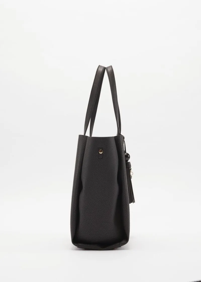 Borsa con manici a contrasto colore