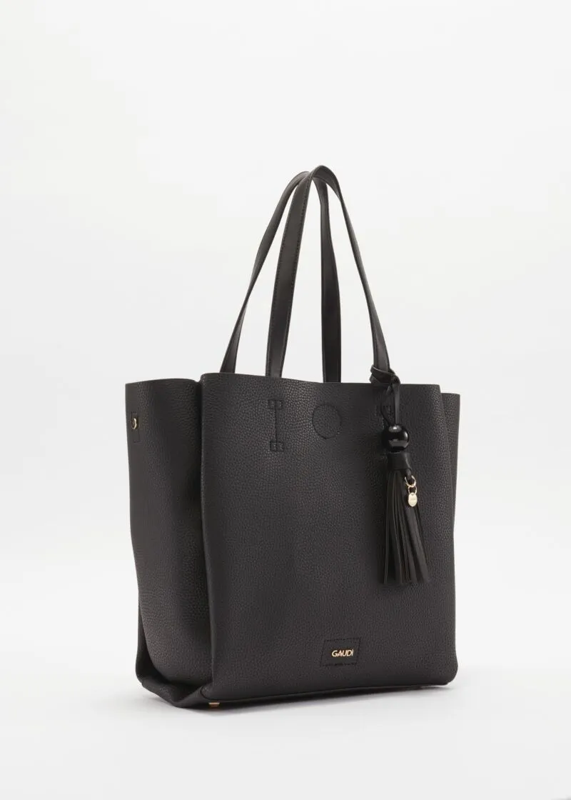 Borsa con manici a contrasto colore