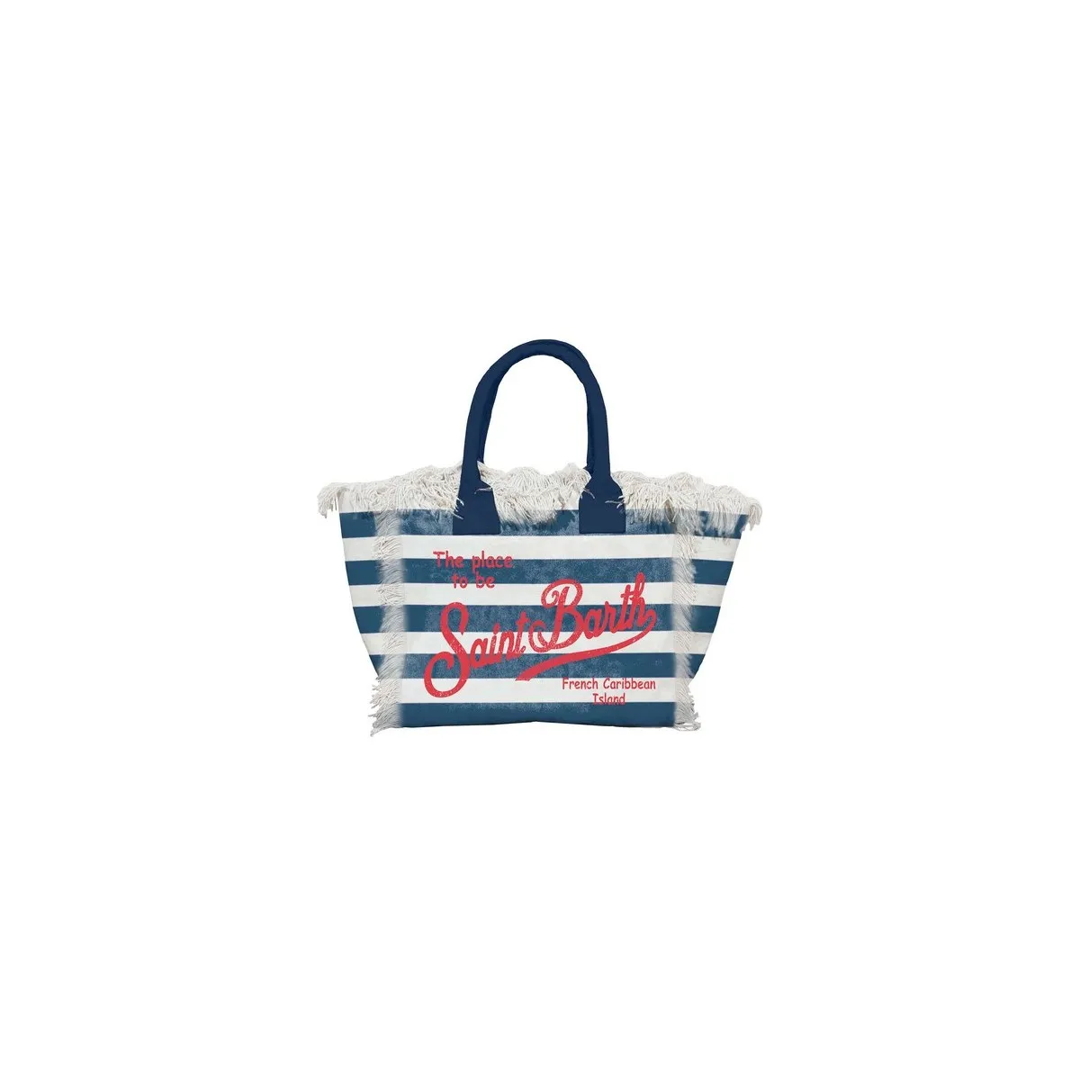 Borsa Vanity in Canvas a Righe