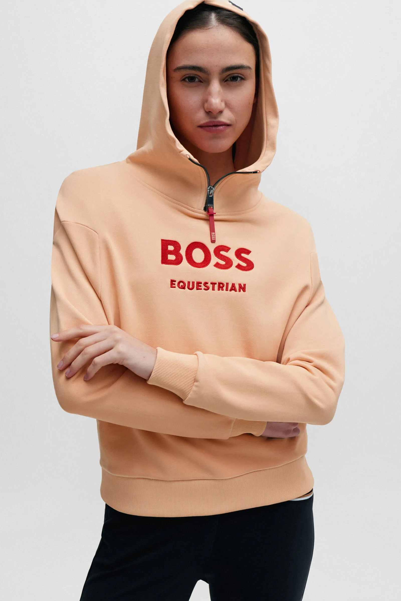 Boss Faye Logo Felpa con Cappuccio e Zip