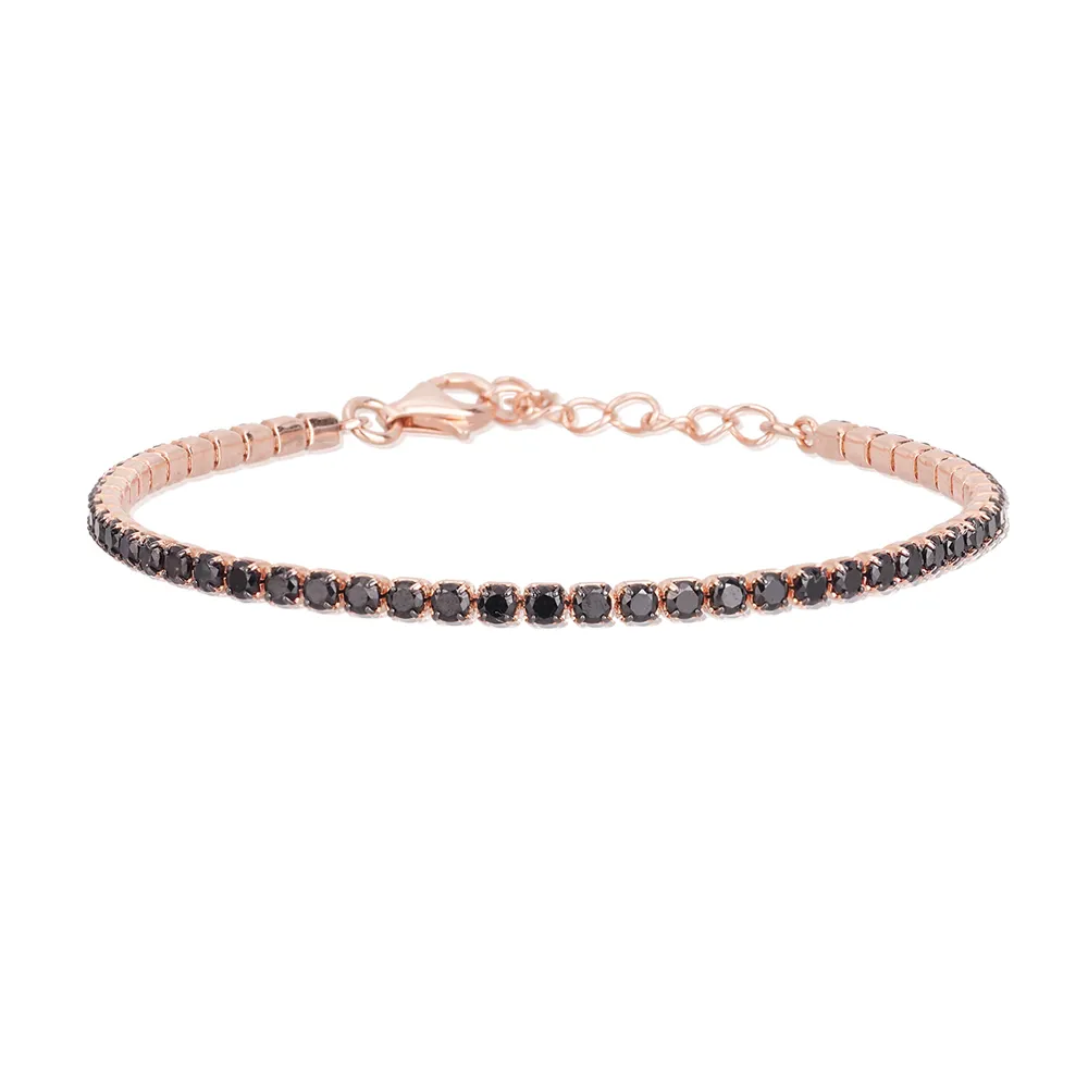 Bracciale Donna Mabina in Argento rosato e zirconi neri 533329