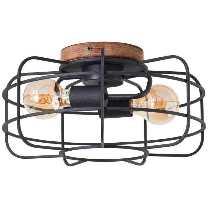 Brilliant Gwen Plafoniera Legno scuro, 2-Luci
