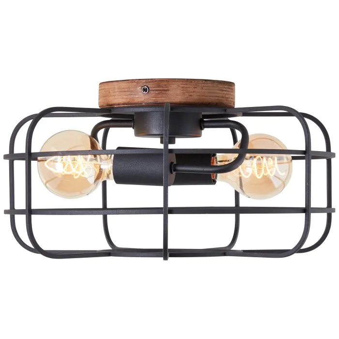 Brilliant Gwen Plafoniera Legno scuro, 2-Luci