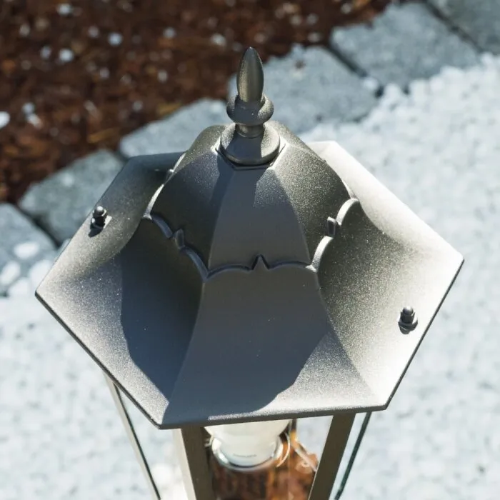 Bristol Lampada da terra per esterno Nero, Trasparente, chiaro, 1-Luce