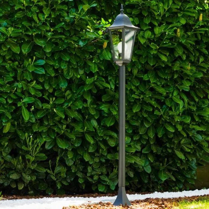 Bristol Lampada da terra per esterno Nero, Trasparente, chiaro, 1-Luce