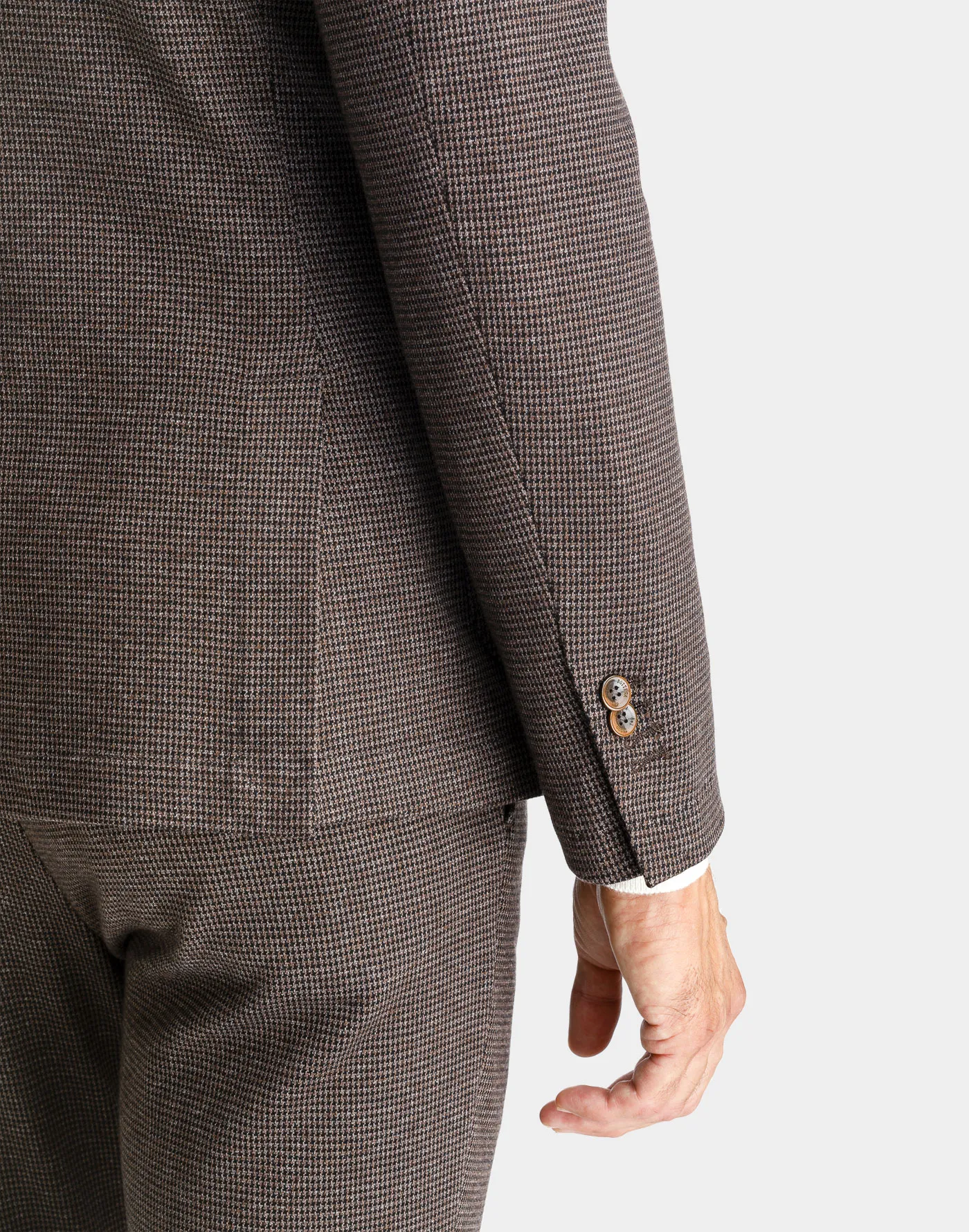 Brown cotton jersey pied-de-poule Milano blazer