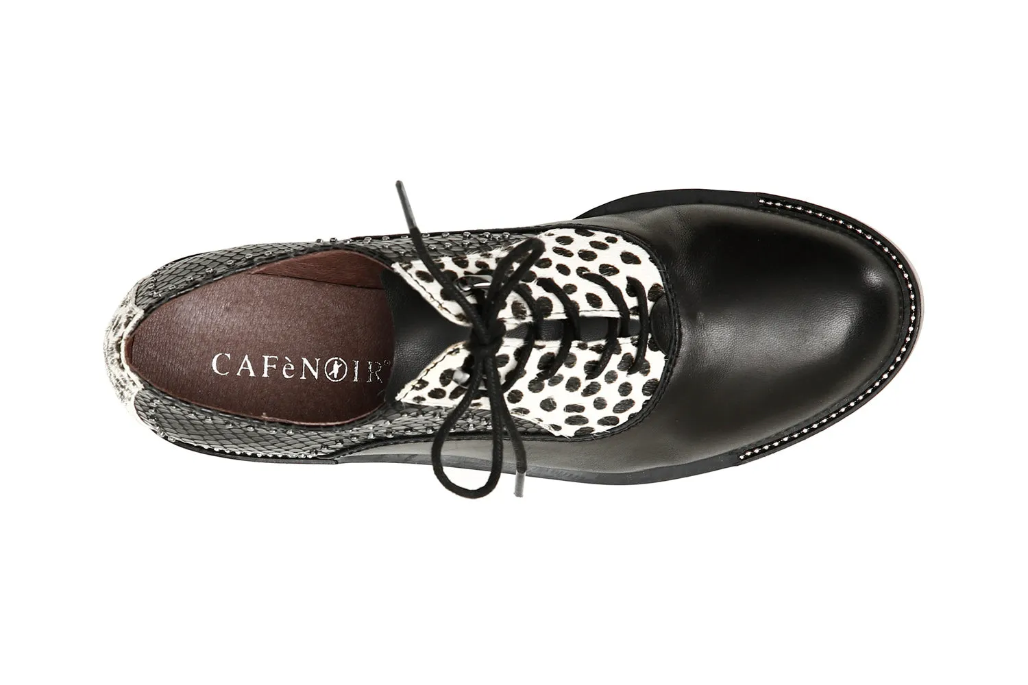 CafèNoir donna francesina in pelle con cavallino pois