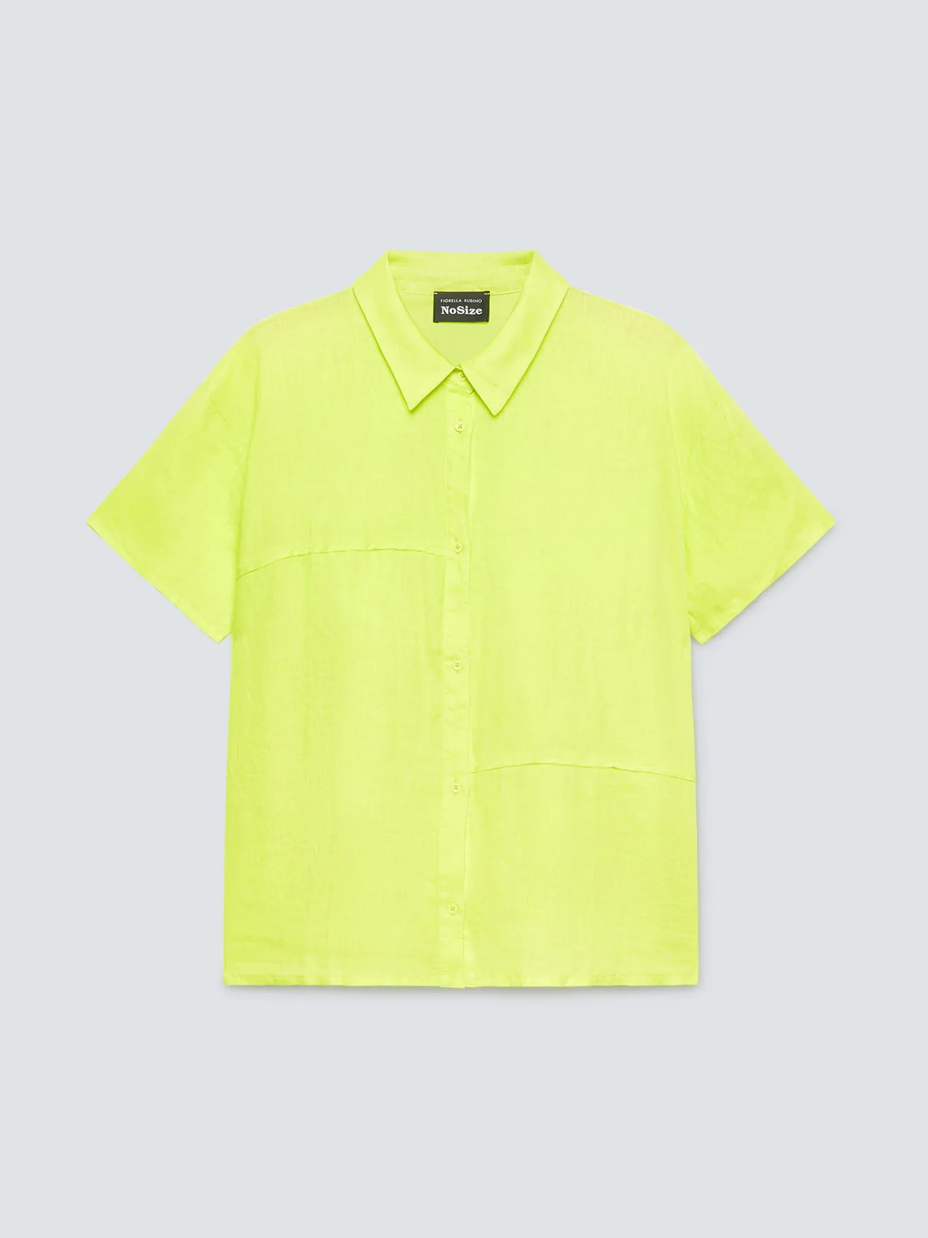 Camicia boxy in lino e cotone