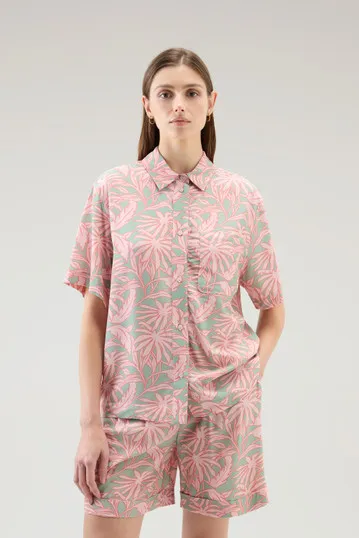 Camicia con stampa tropical                                                                                Coral Sand Flower