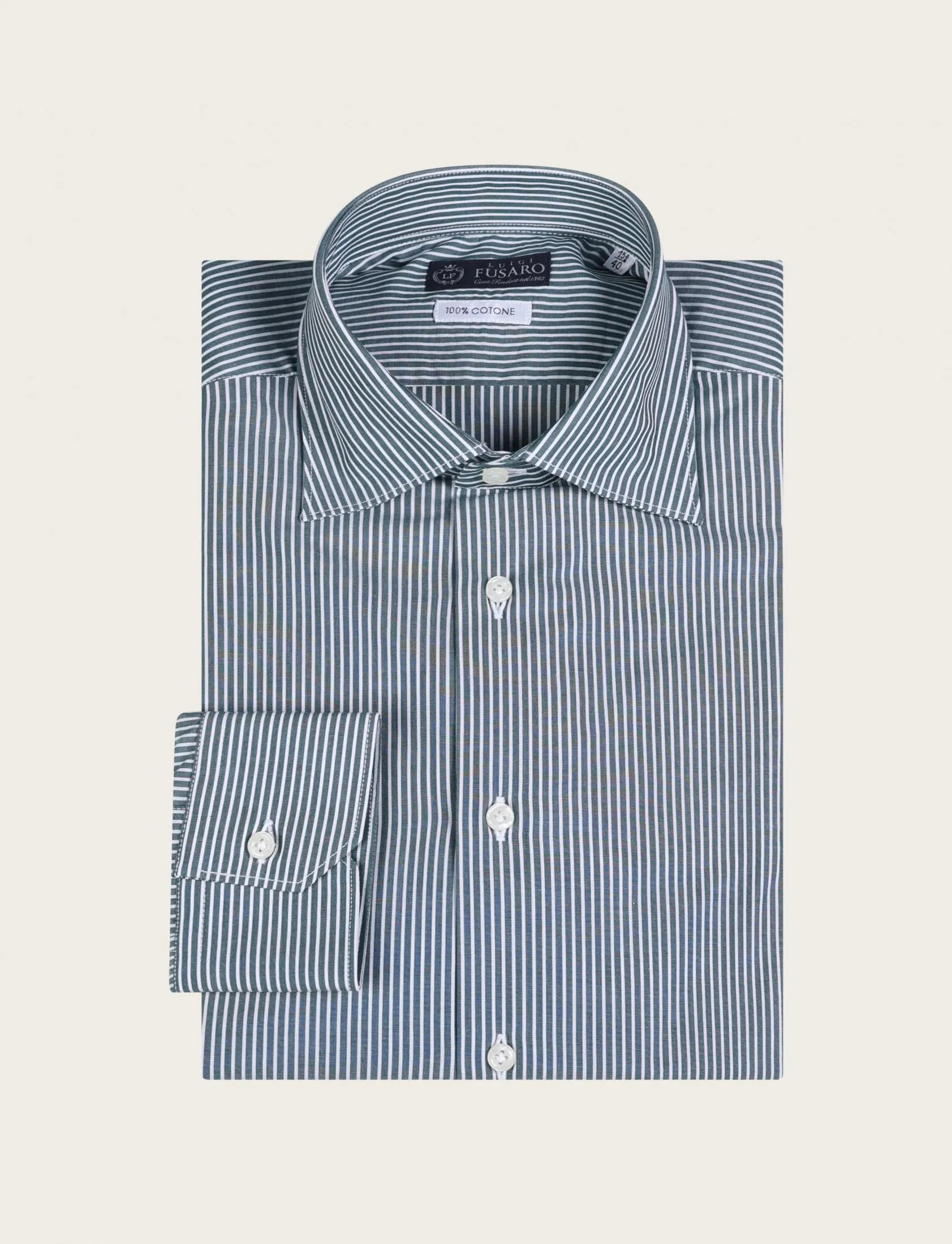 Camicia in cotone a righe piccole