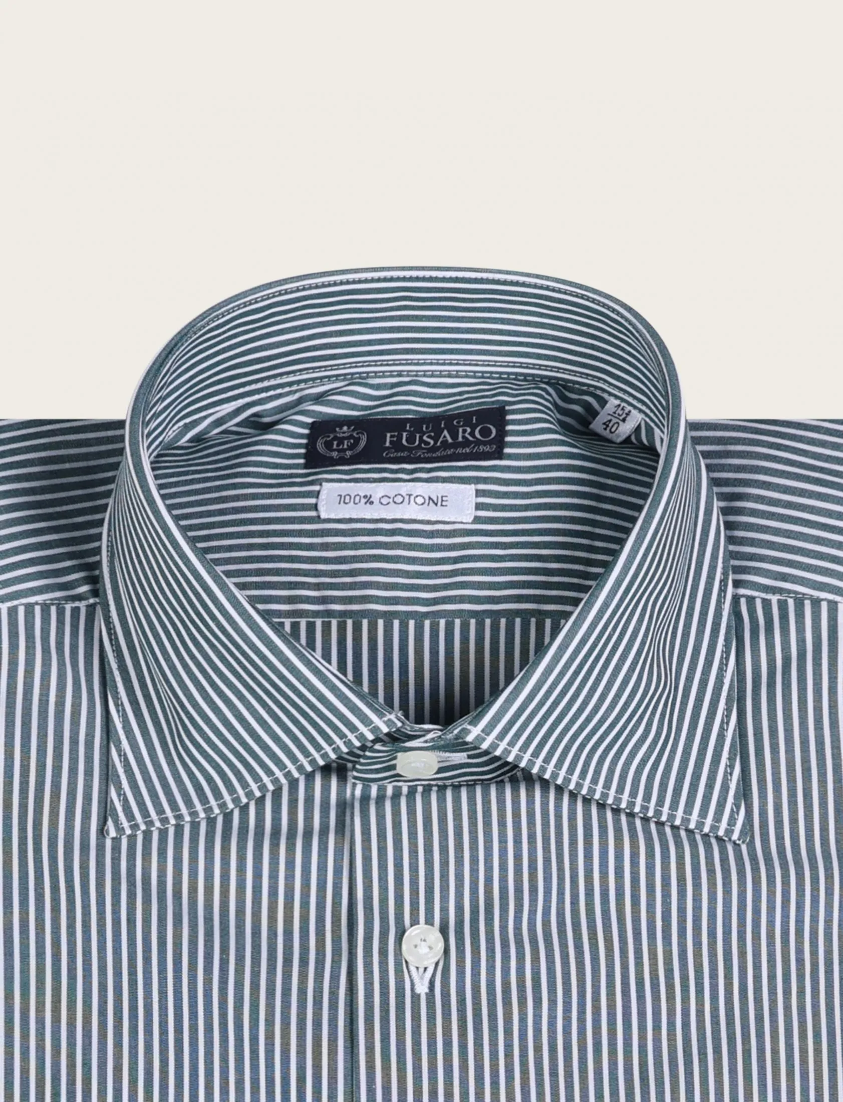 Camicia in cotone a righe piccole