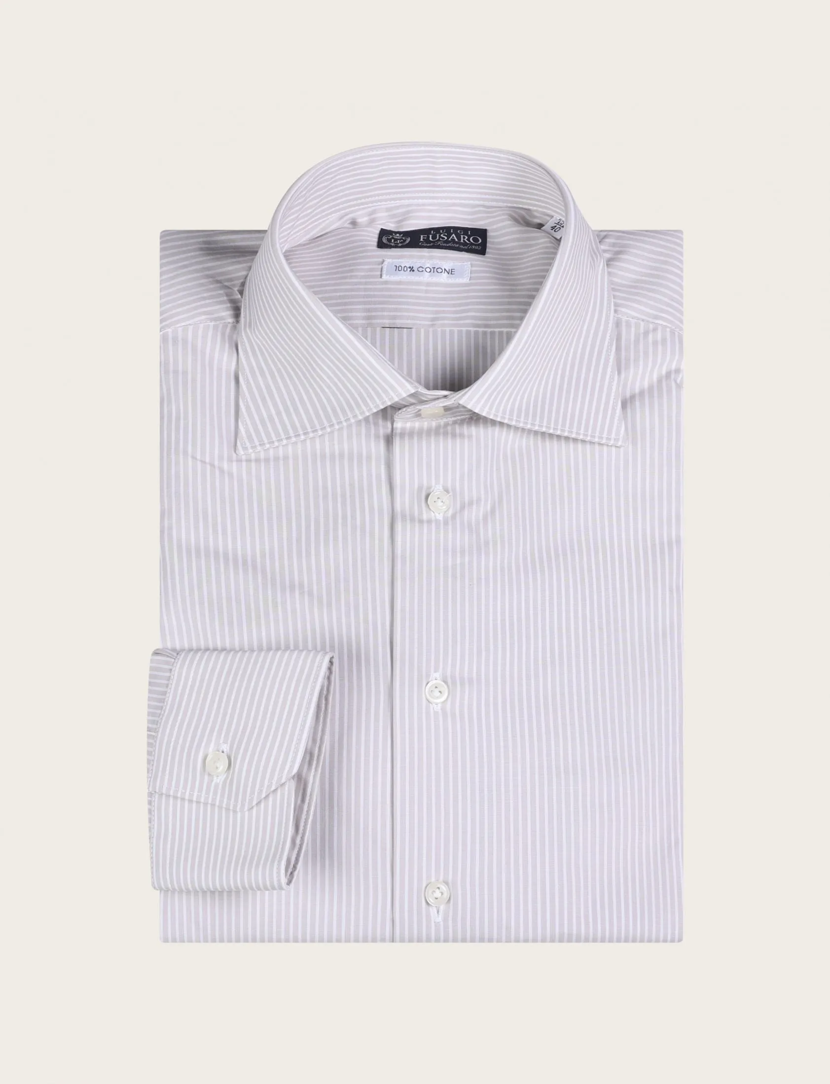 Camicia in cotone a righe piccole