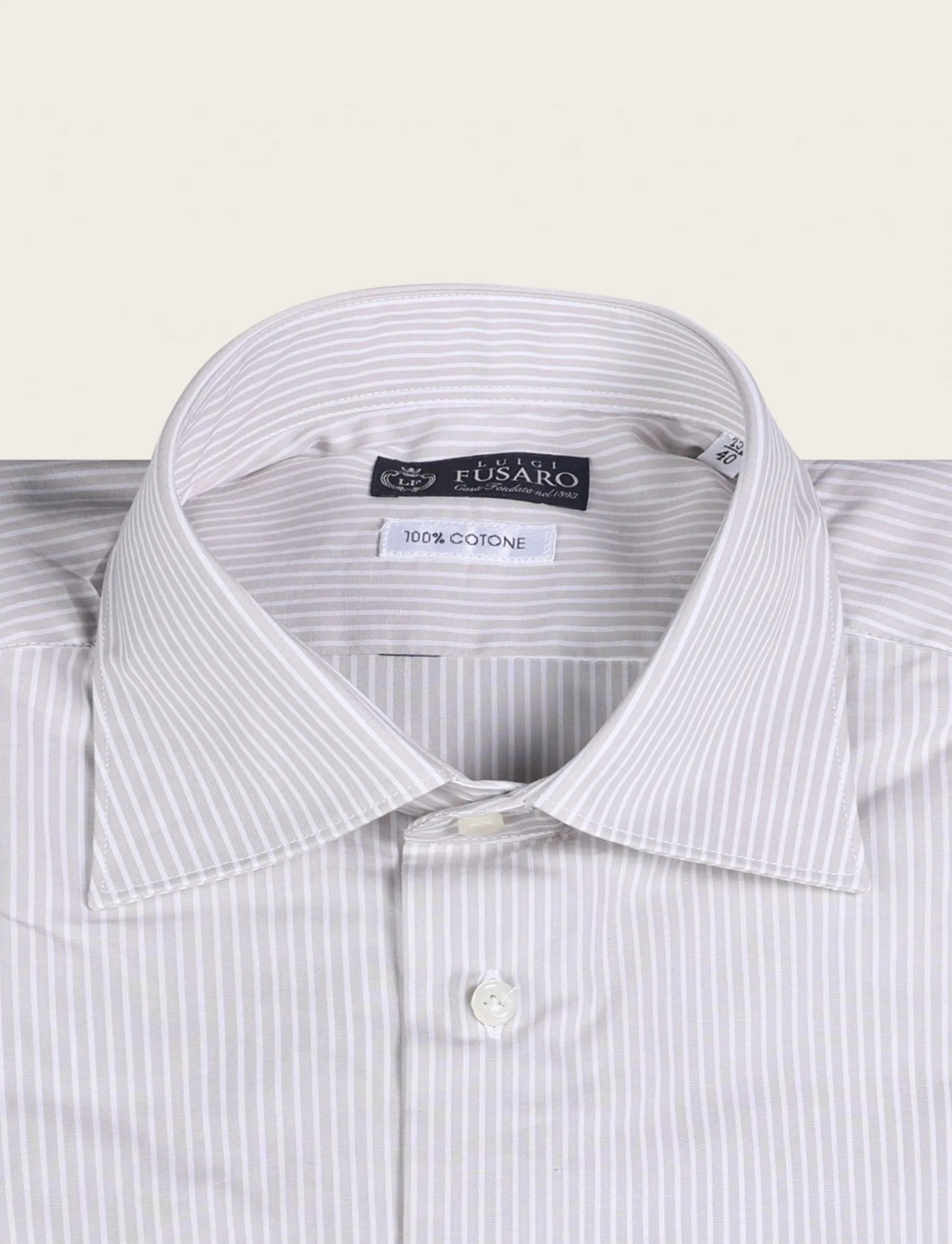 Camicia in cotone a righe piccole