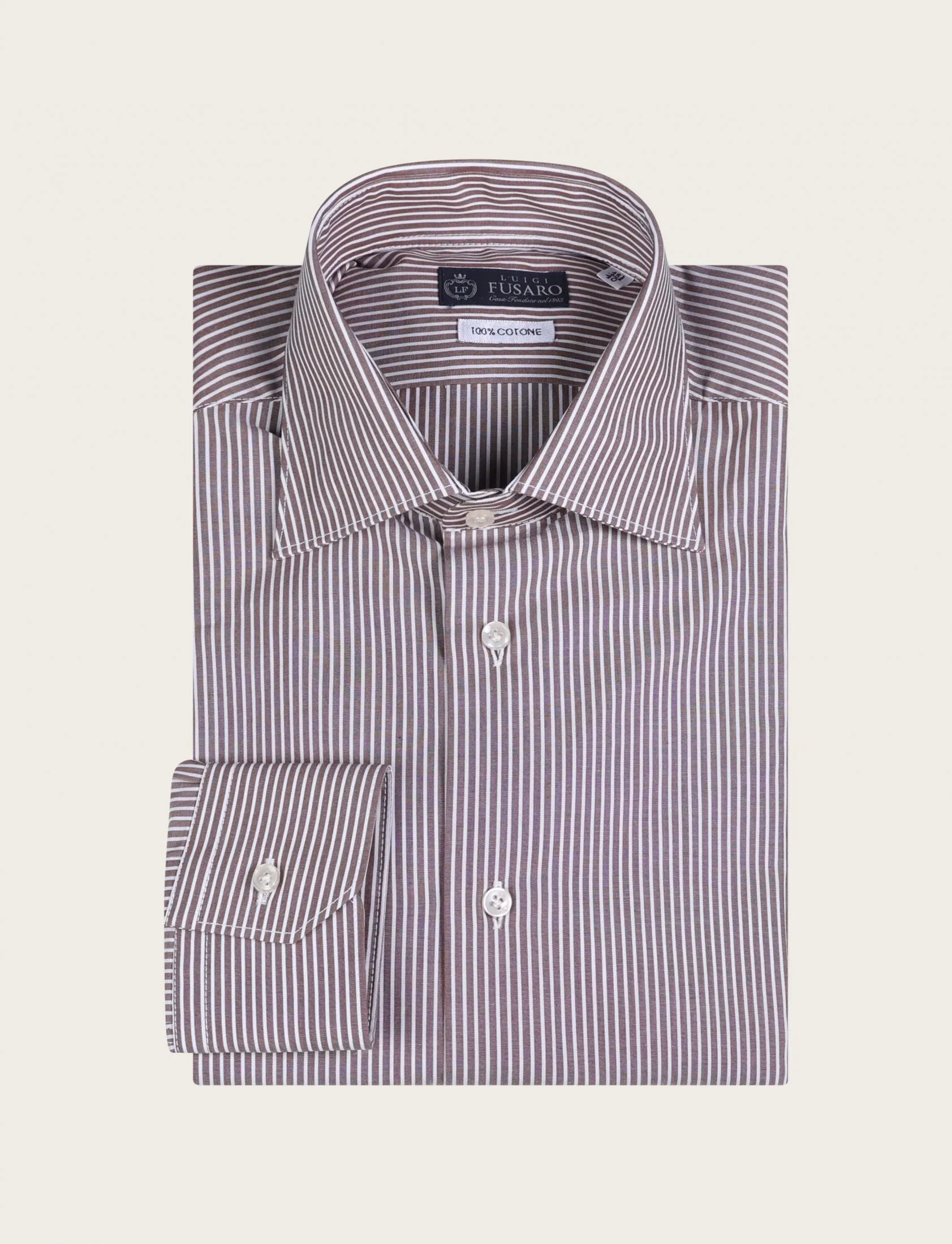 Camicia in cotone a righe piccole