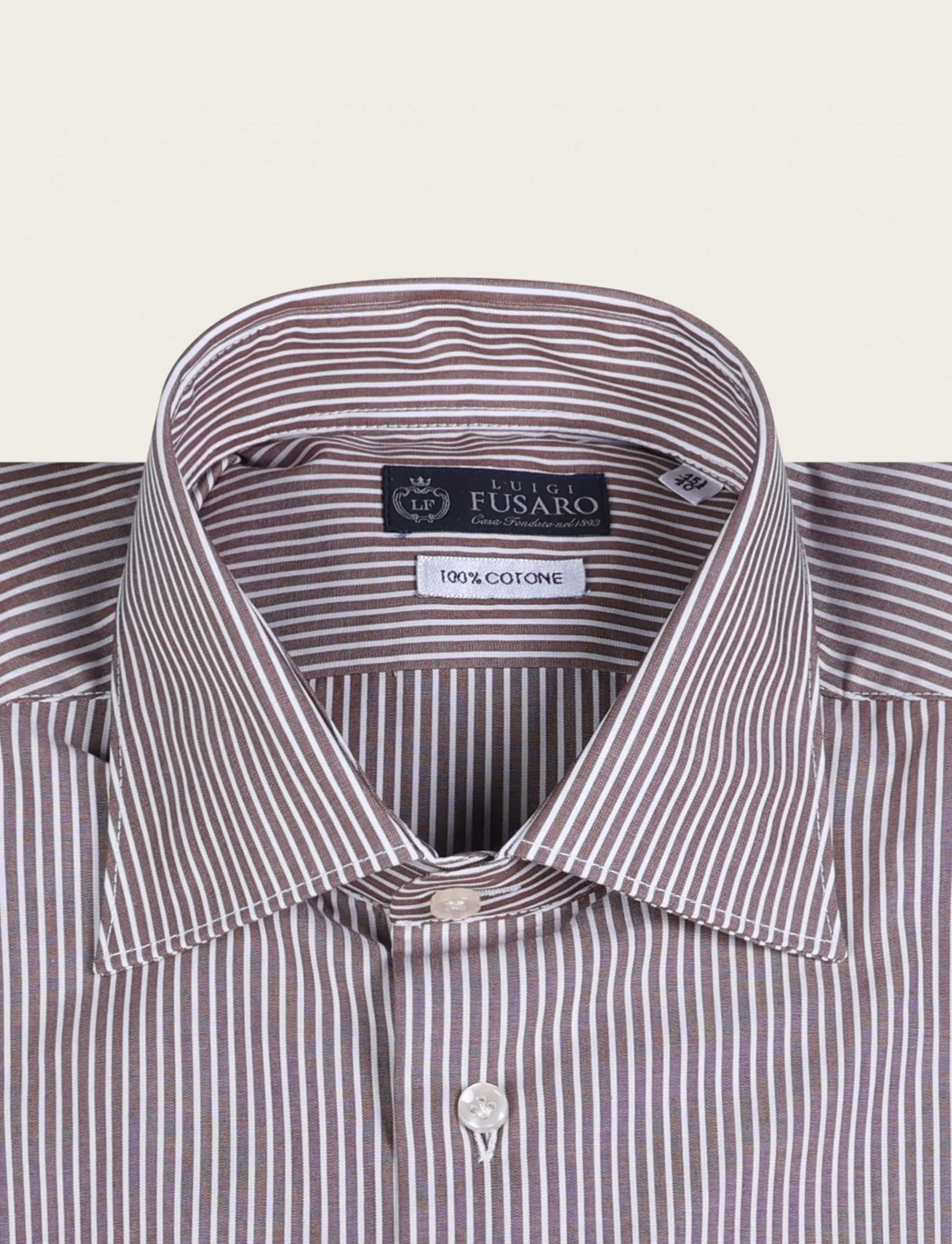 Camicia in cotone a righe piccole