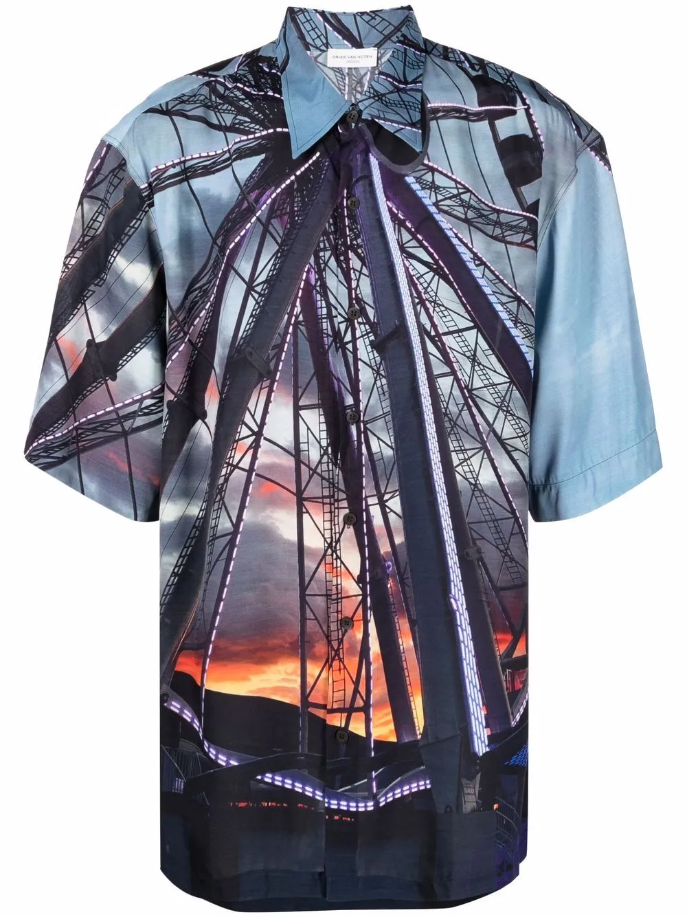 camicia manica coerta con stampa