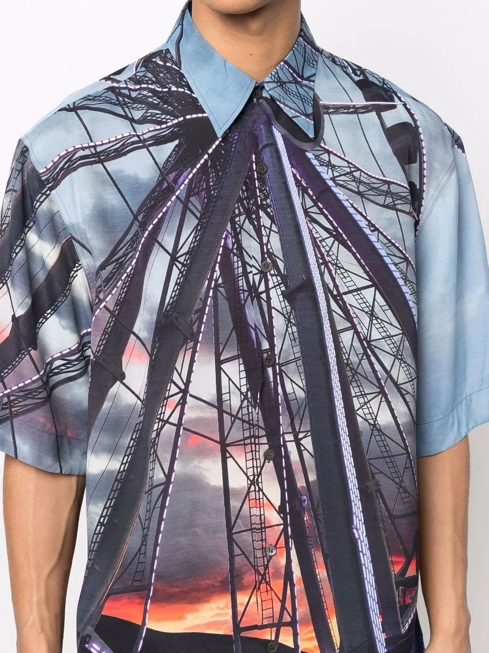 camicia manica coerta con stampa
