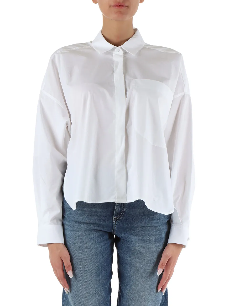 Camicia oversize in popeline di cotone