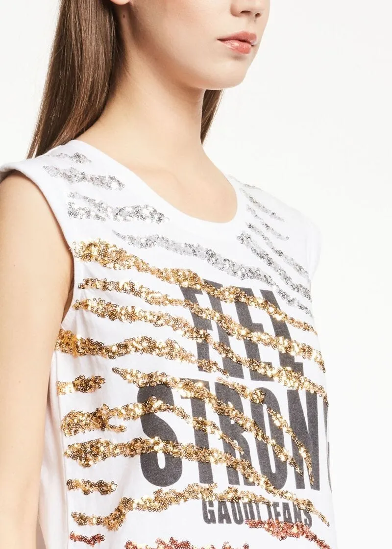 Canotta con strass