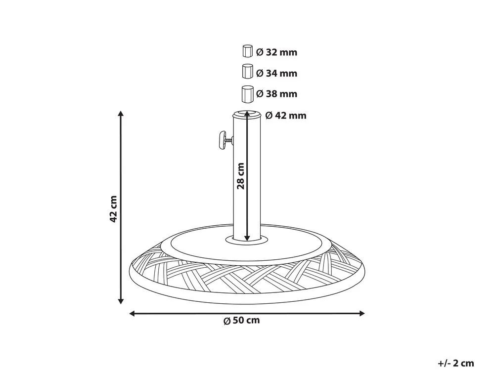 CAPACI Base per ombrellone 21 kg Rotonda Marrone