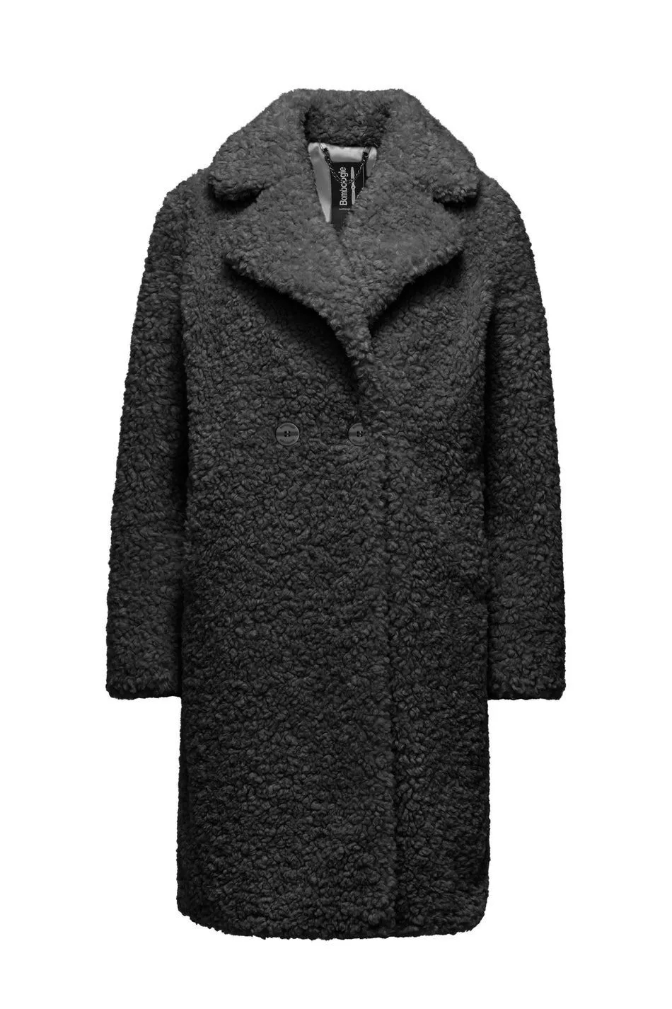 Cappotto in sherpa fleece con revers bomboogie
