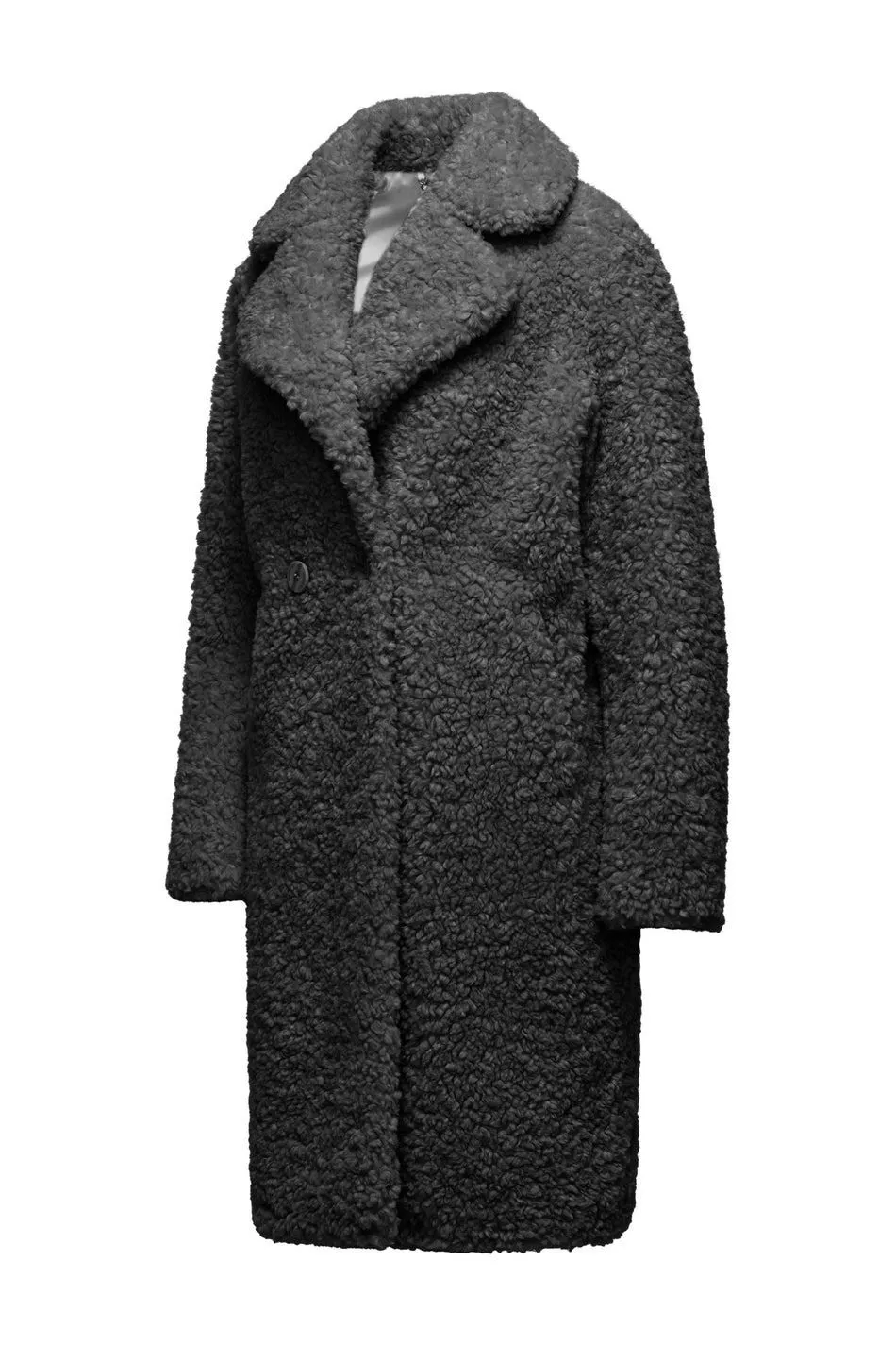Cappotto in sherpa fleece con revers bomboogie