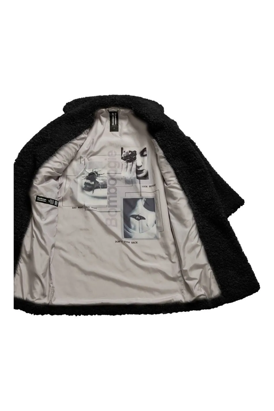 Cappotto in sherpa fleece con revers bomboogie