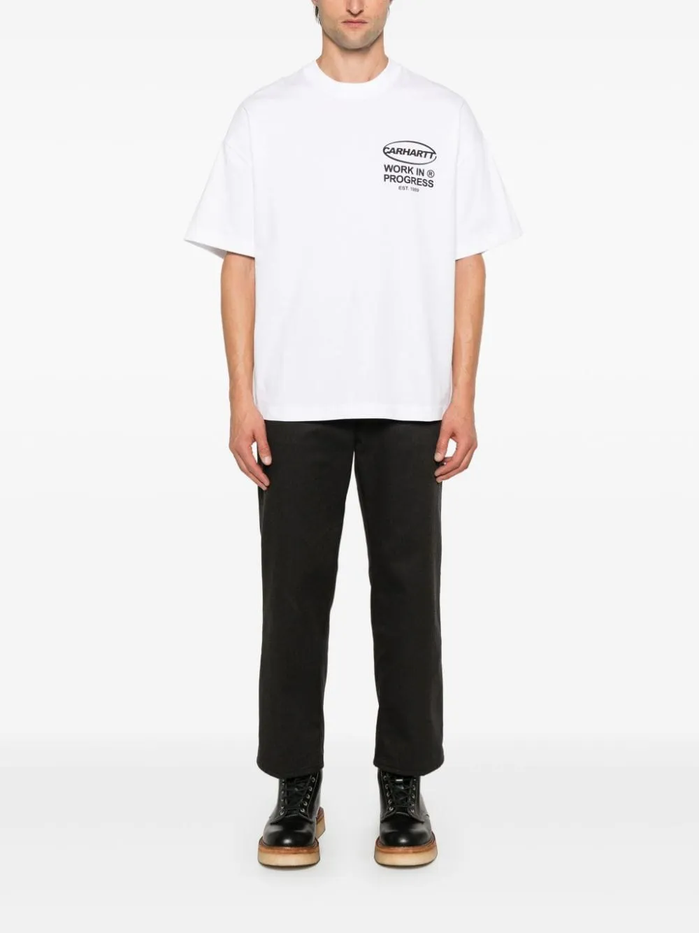 Carhartt T-shirt Bianco Uomo Stampa Work in Progress