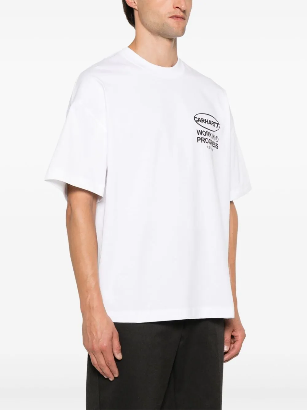 Carhartt T-shirt Bianco Uomo Stampa Work in Progress