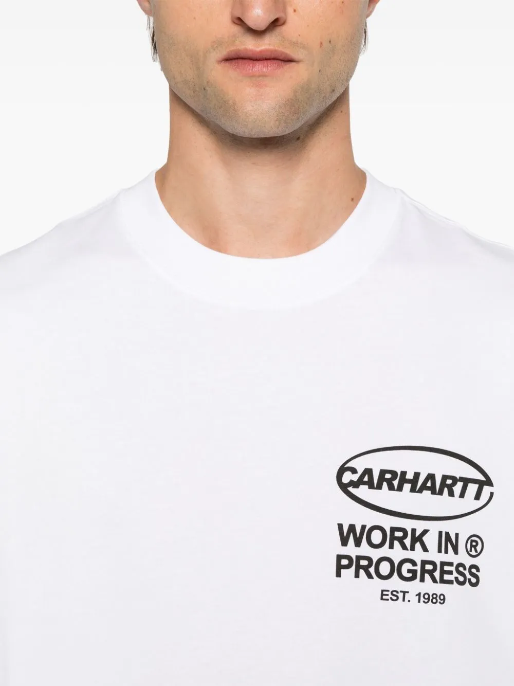 Carhartt T-shirt Bianco Uomo Stampa Work in Progress