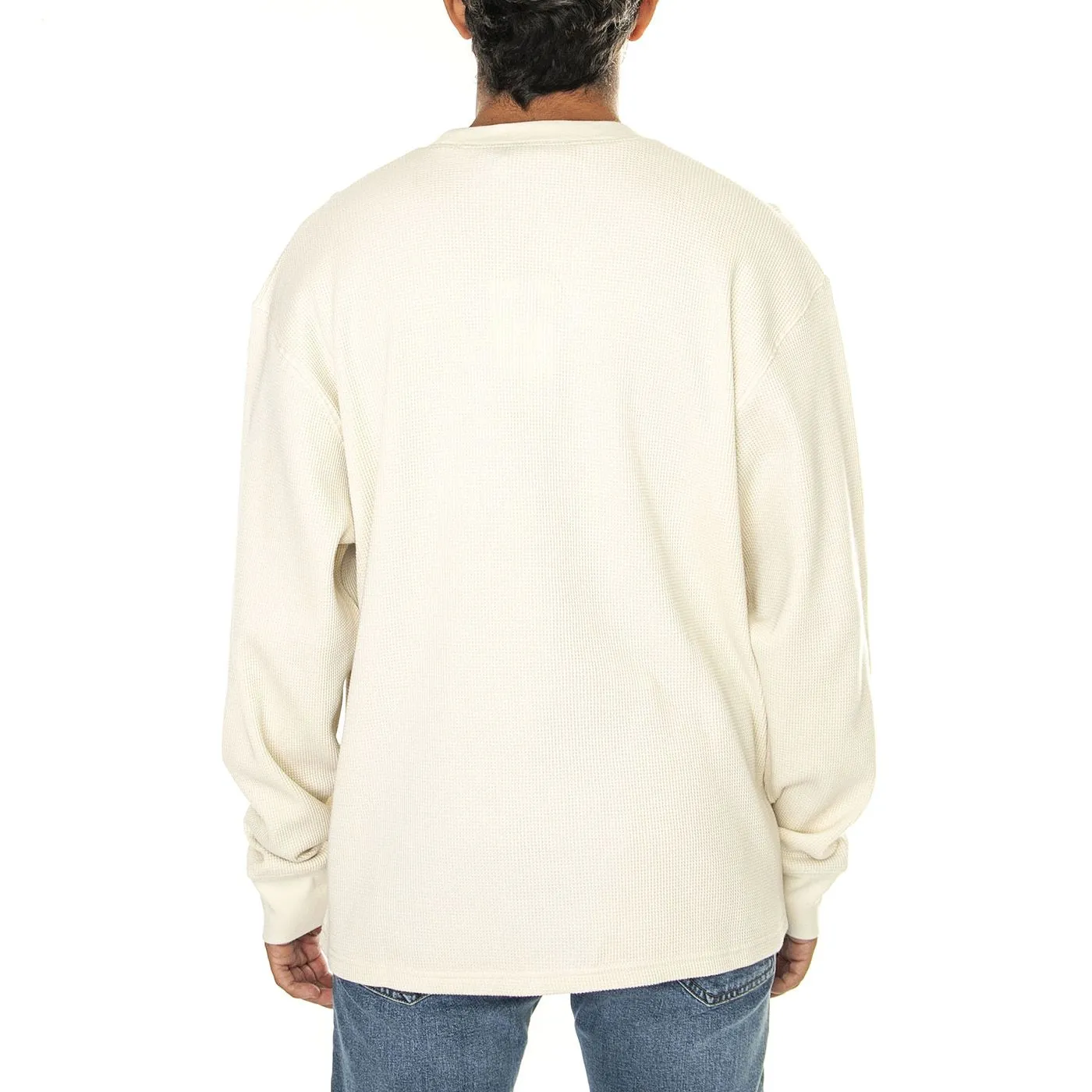 CARHARTT WIP L/S Basics Script T-Shirt Natural / Black - Maglietta Girocollo Maniche Lunghe Uomo Beige    