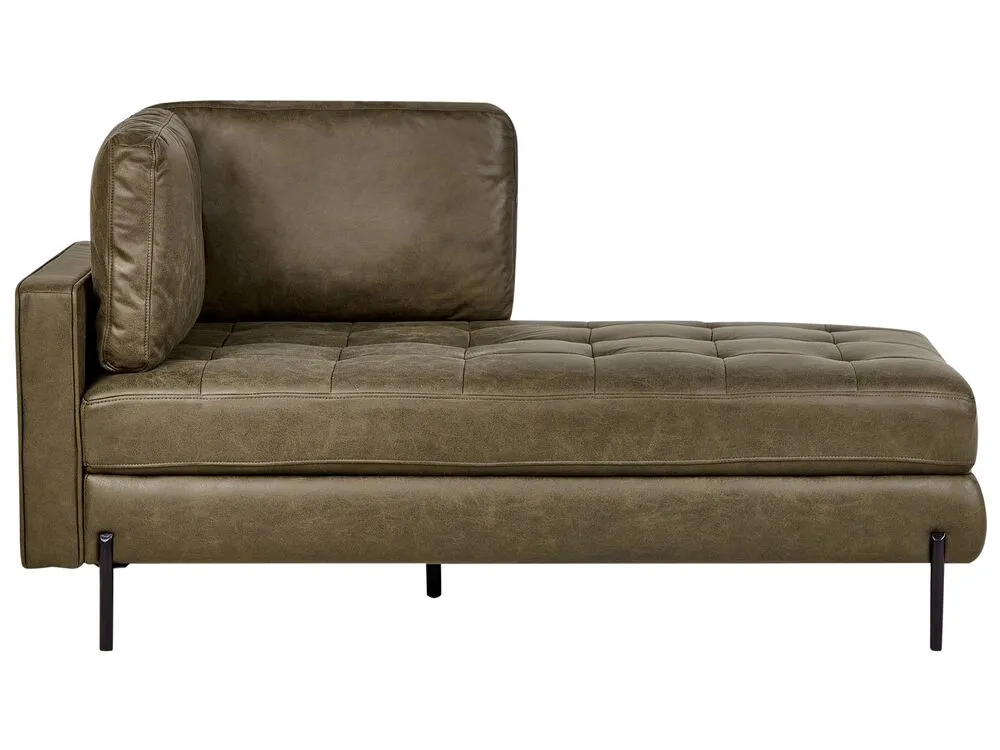 Chaise longue ecopelle verde lato sinistro REBAIS