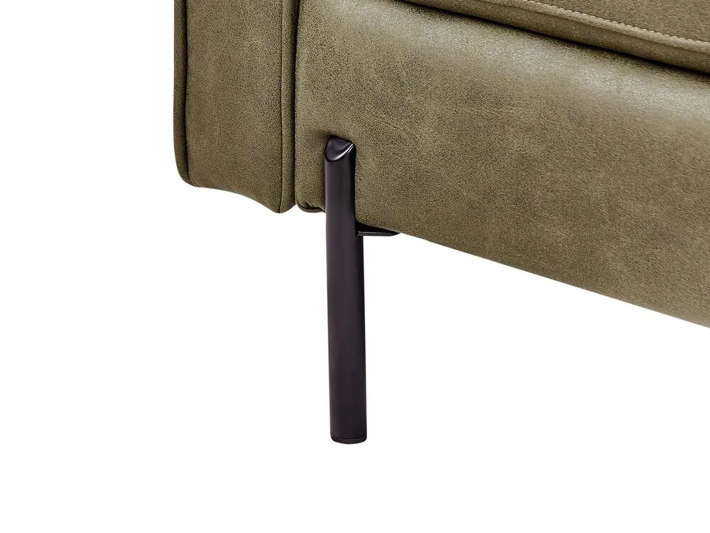 Chaise longue ecopelle verde lato sinistro REBAIS