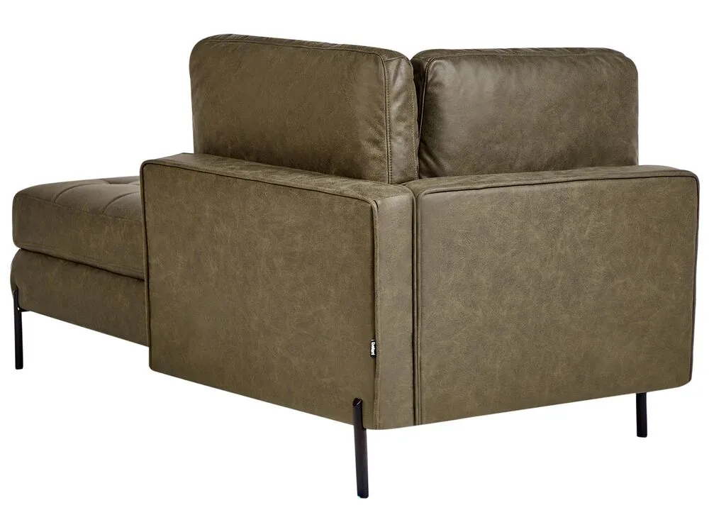 Chaise longue ecopelle verde lato sinistro REBAIS