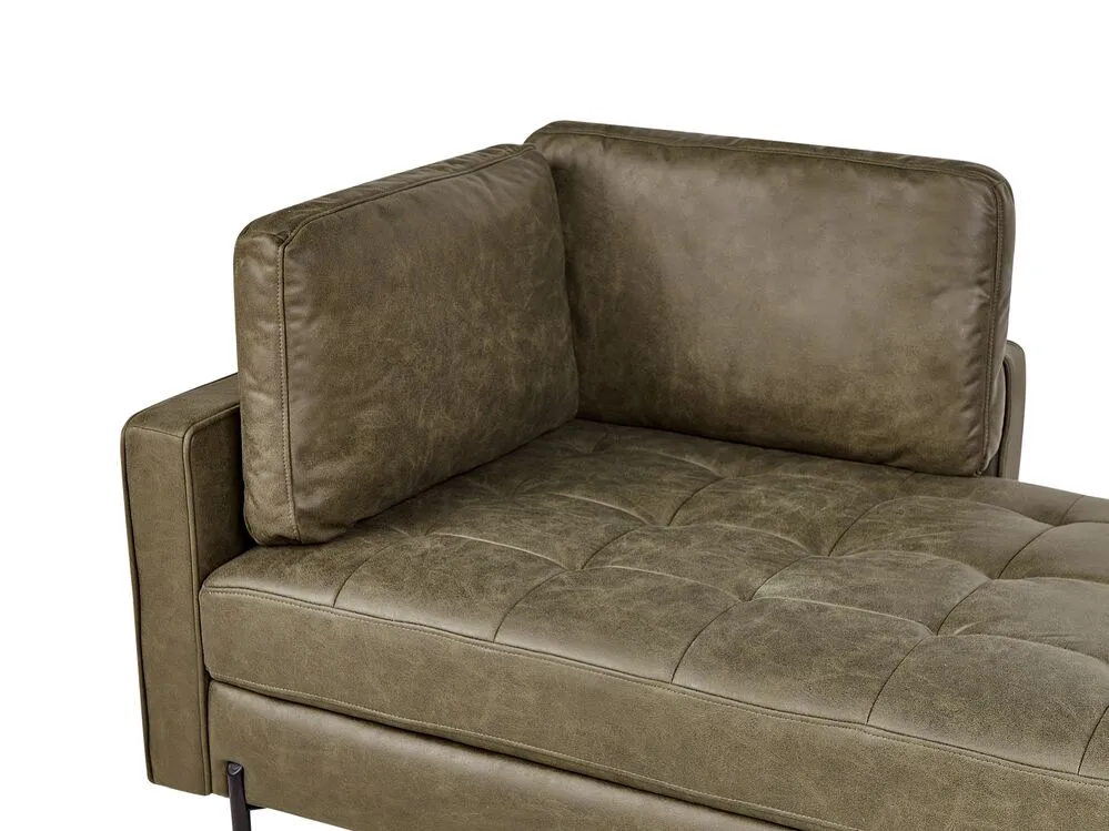 Chaise longue ecopelle verde lato sinistro REBAIS