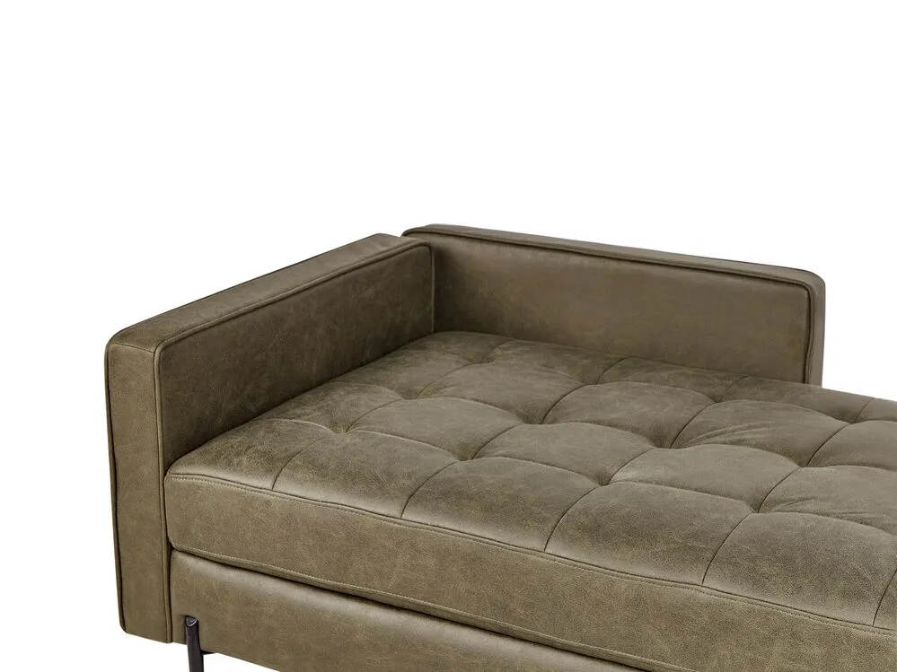 Chaise longue ecopelle verde lato sinistro REBAIS