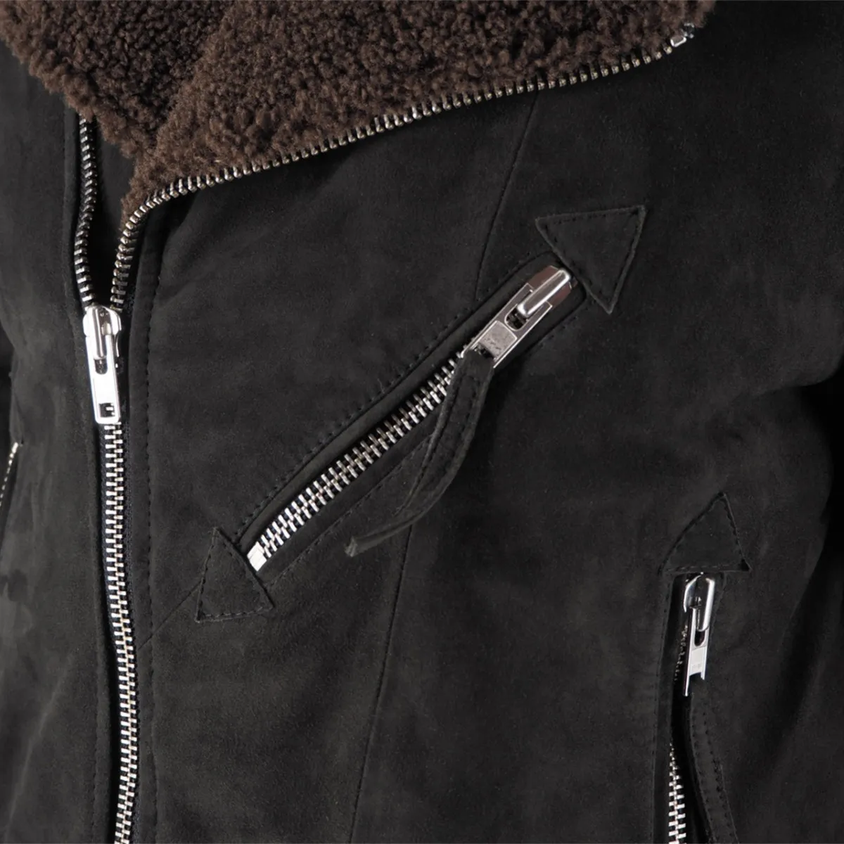 Chiodo In Suede Sherpa