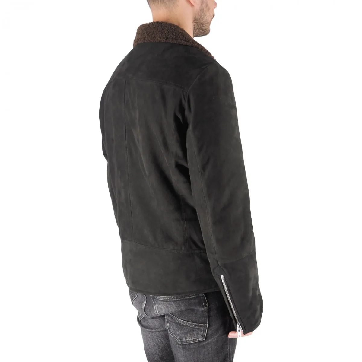 Chiodo In Suede Sherpa