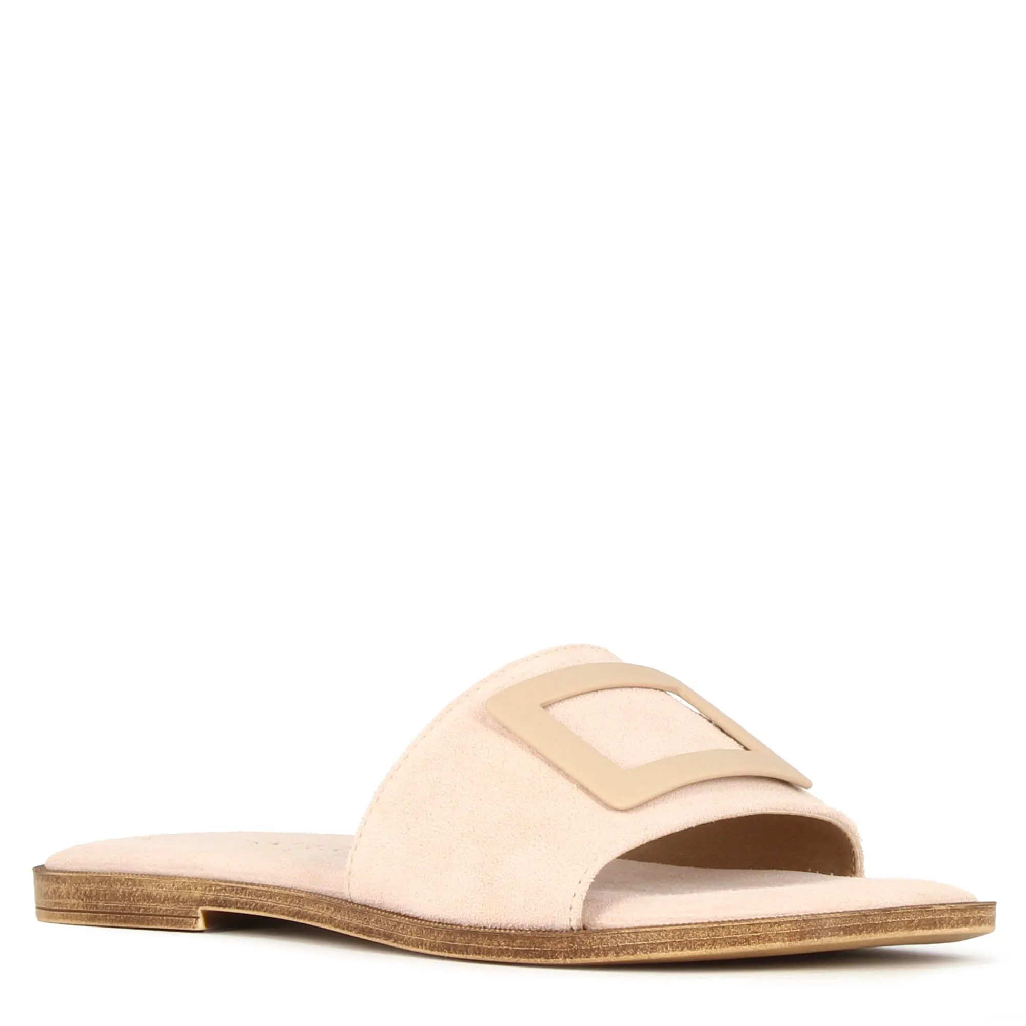 Ciabattine da donna scamosciate con fascia colore beige