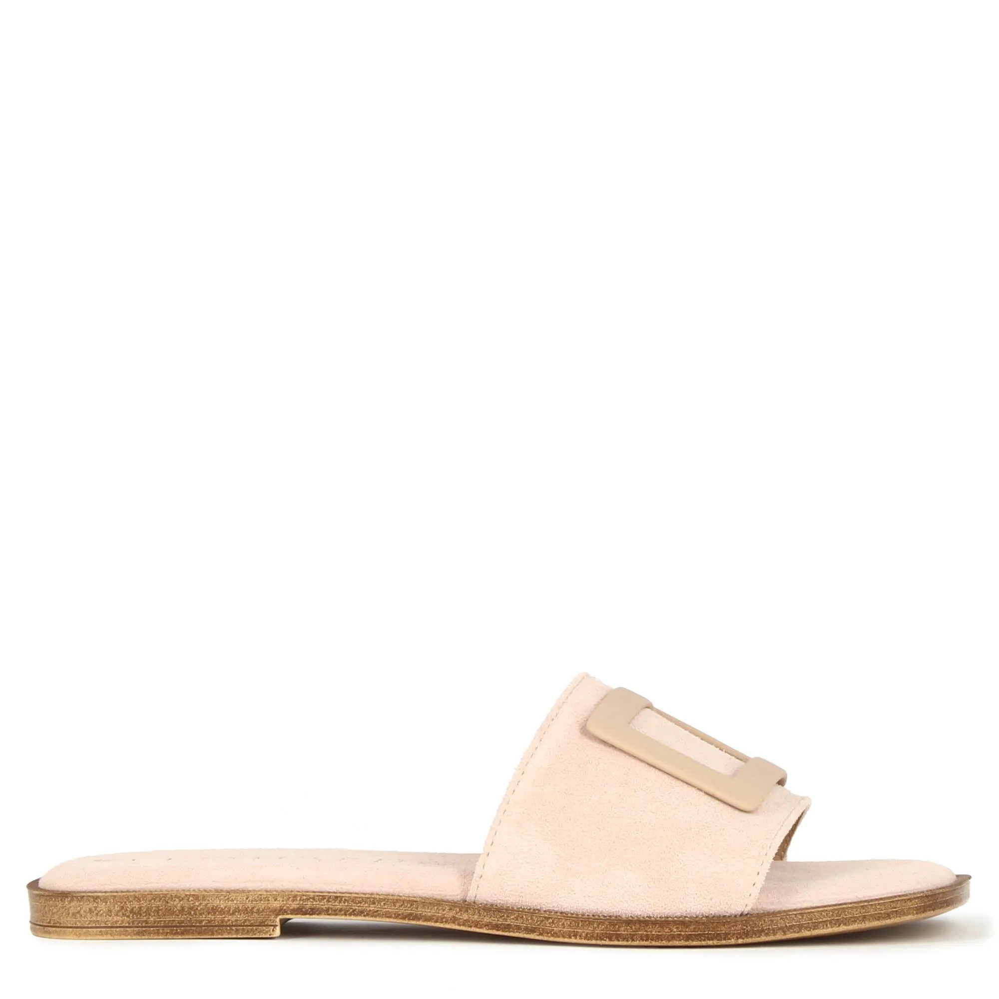 Ciabattine da donna scamosciate con fascia colore beige
