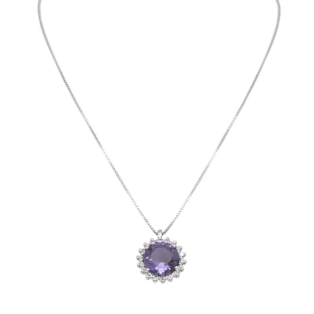 Collana Alfieri & St. John in oro bianco e diamanti  e pietra semipreziosa