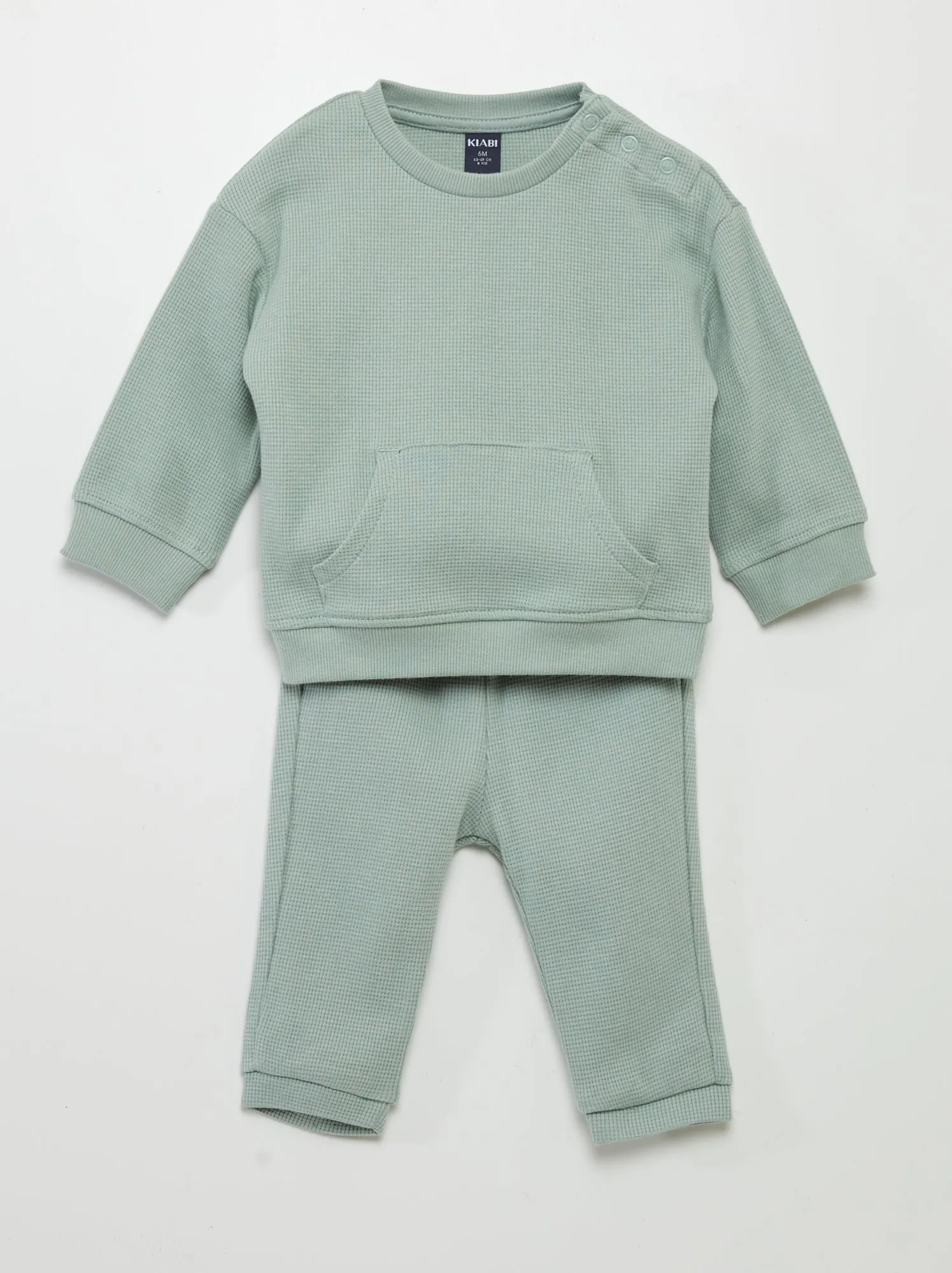 Completo felpa + pantaloni a nido d'ape - 2 pezzi - VERDE