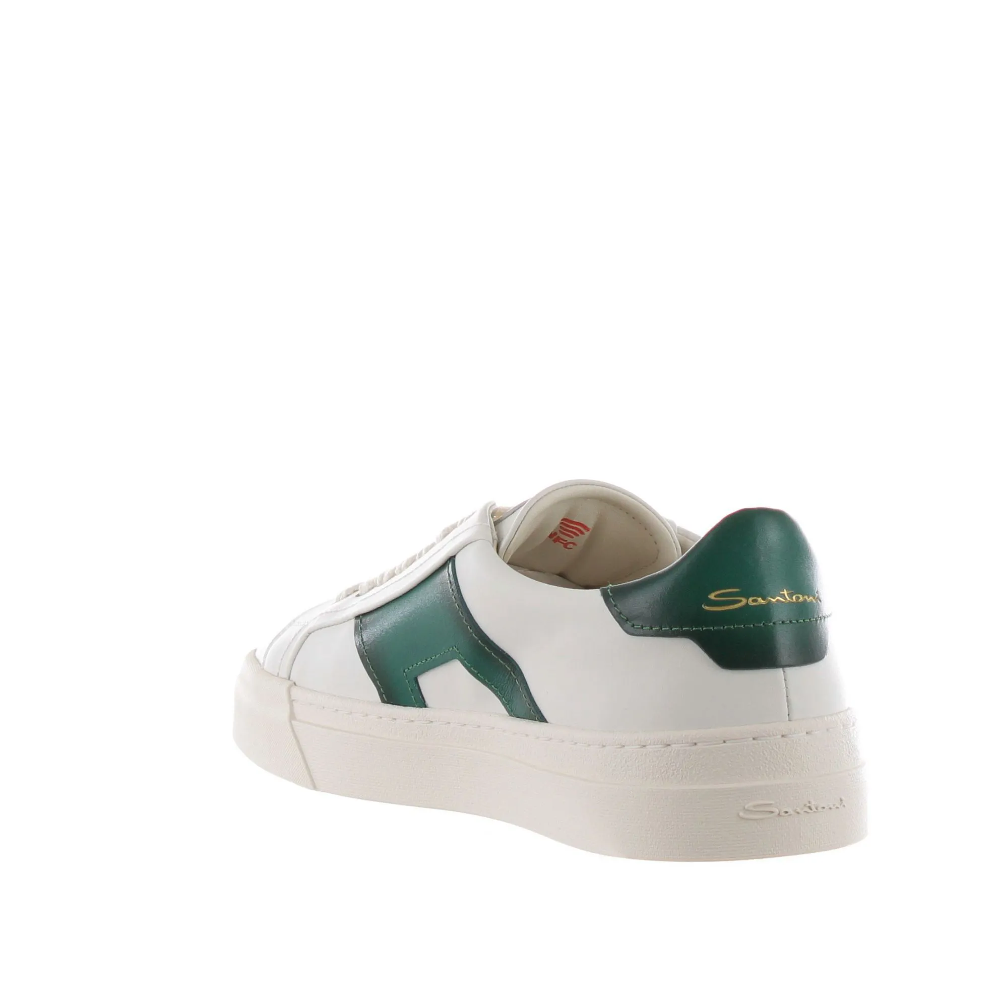 Double buckle sneaker in pelle