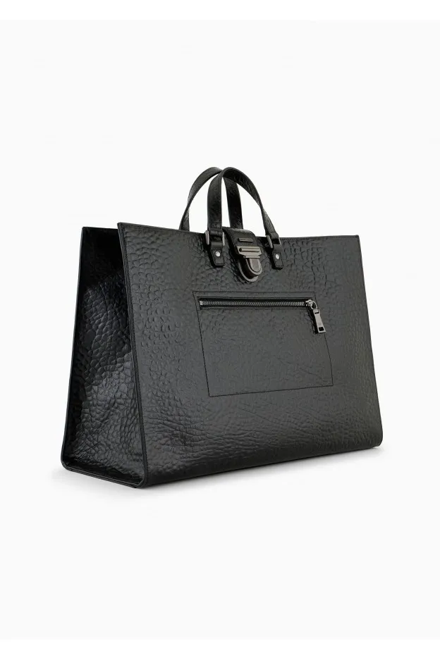 Emporio Armani Borsa Business In Pelle Granata