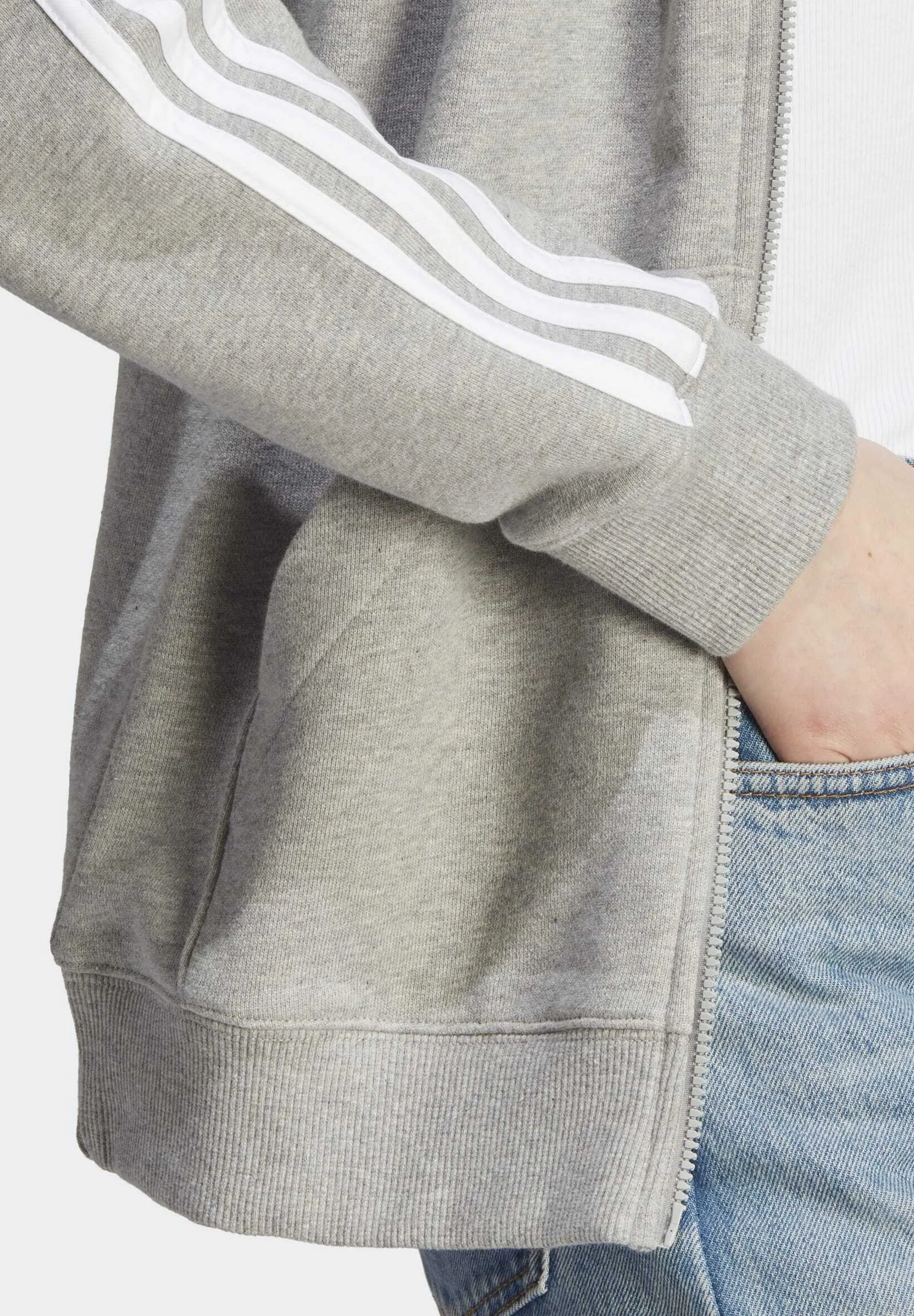 ESSENTIALS 3-STRIPES REGULAR FULL-ZIP - Felpa con zip