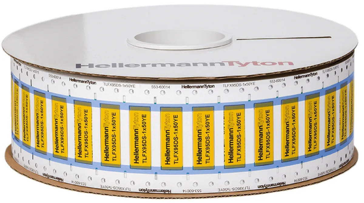 Etichette termorestringenti HellermannTyton L. 25.4mm x H. 50mm, conf da 1000, col. Giallo